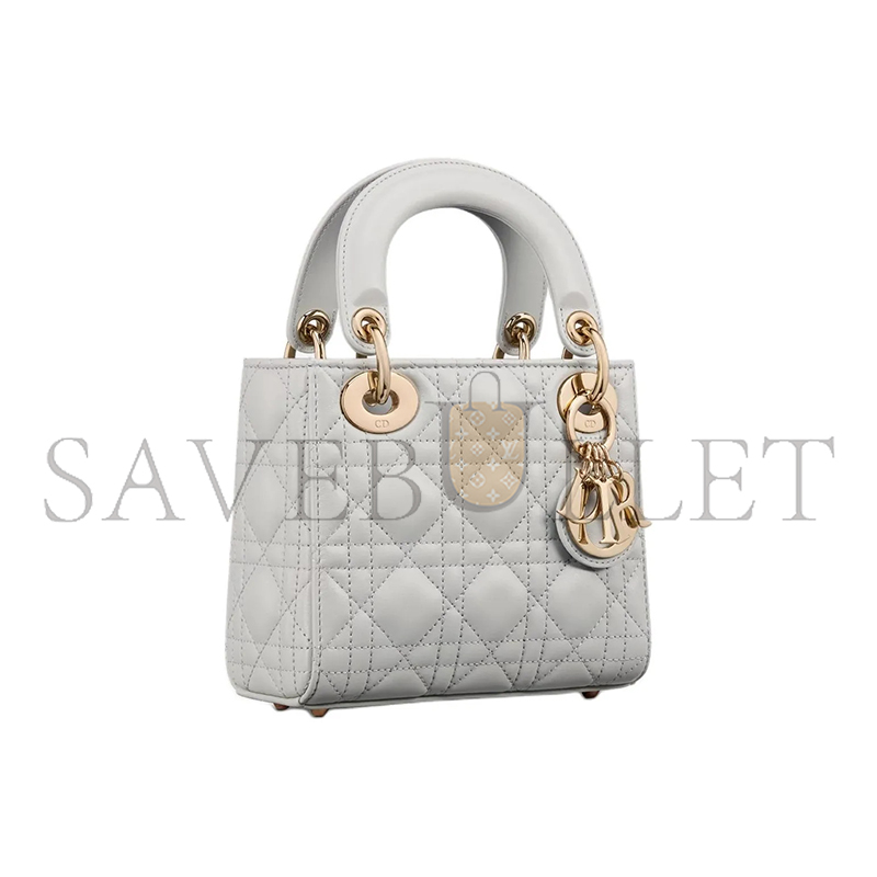 D*or mini lady D*or bag cloud gray cannage lambskin m0505onge-m51g (17*15*7cm)